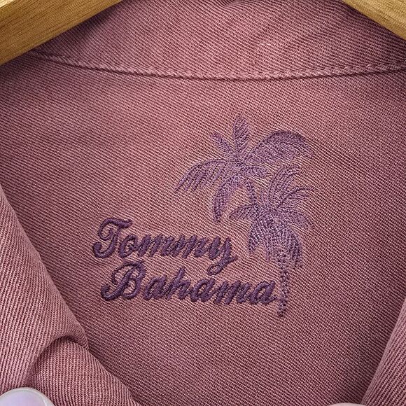 Tommy Bahama Classic 100% Silk Mens Shirt Short Sleeve Size Large Red‎ Color - Picture 5 of 16